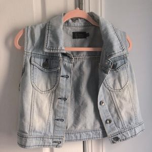 jean jacket vest.